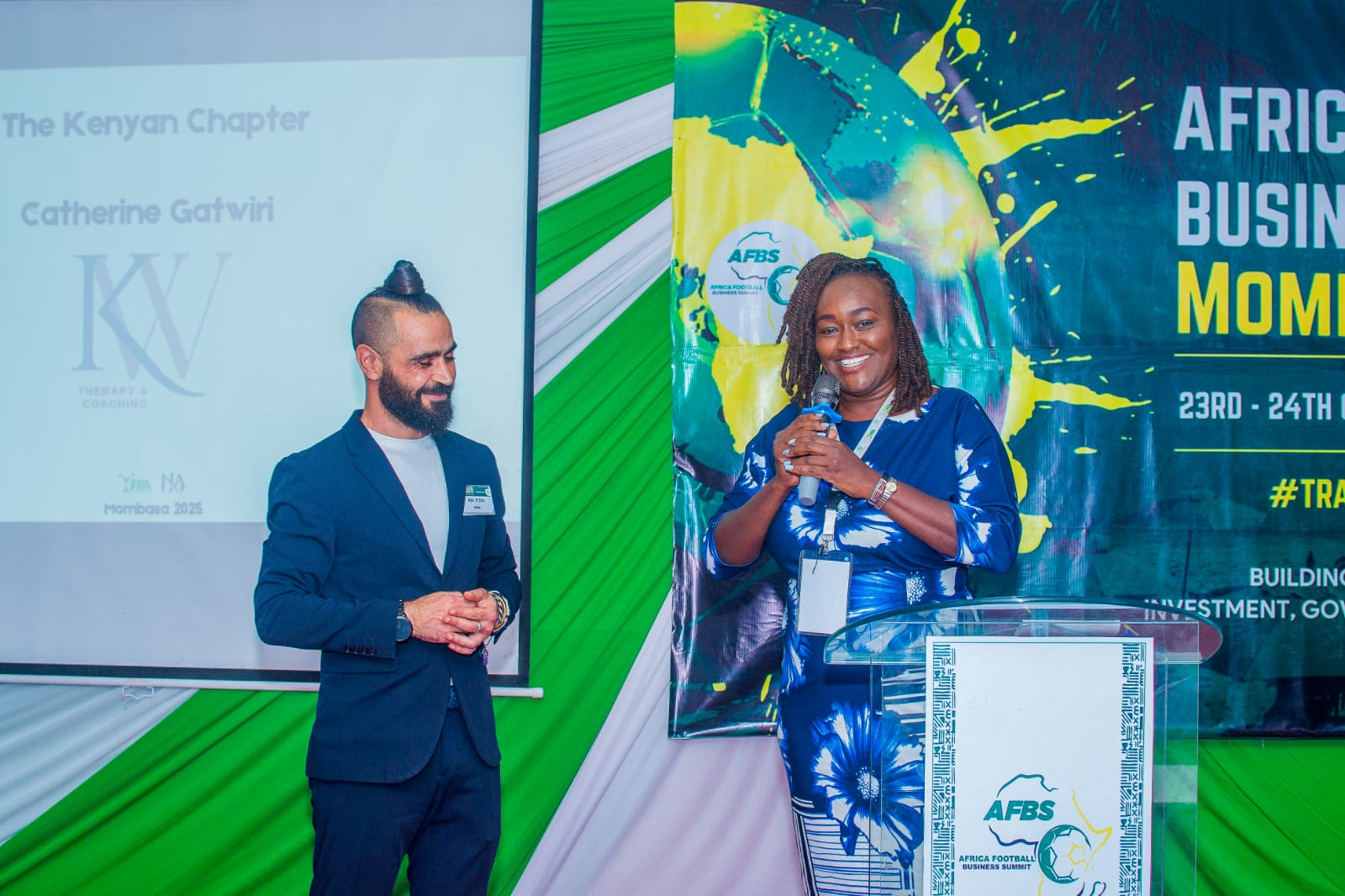 Catherine Gatwiri introducing the KeightWellness Kenyan Chapter at AFBS Mombasa