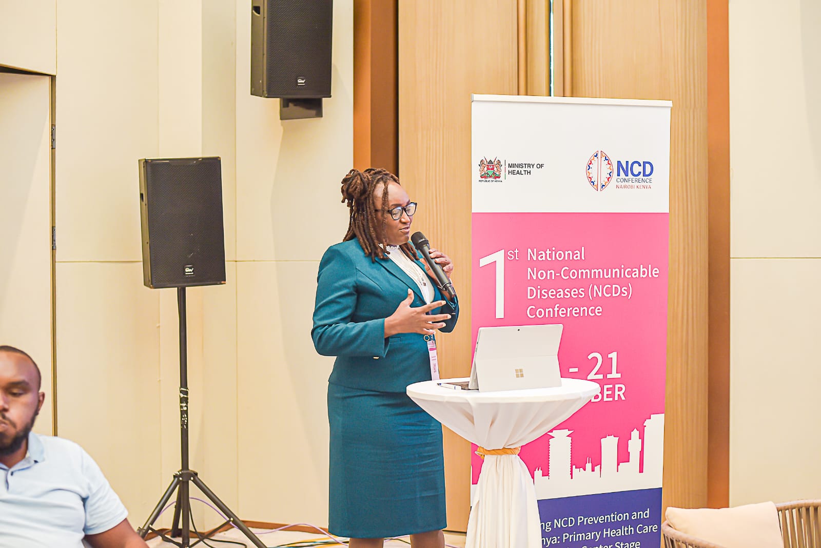 Catherine Gatwiri speaking at the National NCD Conference Nairobi
